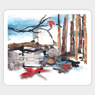 Wabi Sabi - abstract landscape Sticker